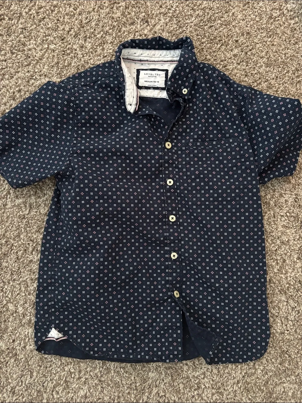 Boys Short-Sleeve Shirts Bundle - Navy Dot, Red Plaid, Yellow Plaid medium 10-12